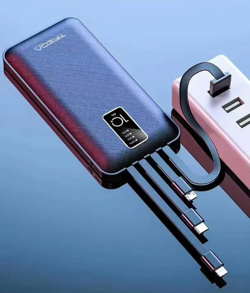 Power bank 10000Mah με ενσωματωμένα καλώδια φόρτισης & θύρα USB-A Treqa