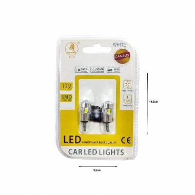 EJC Λάμπες Αυτοκινήτου Canbus T10-5630-6SMD LED 12v 2τμχ ψυχρό φως - LED light