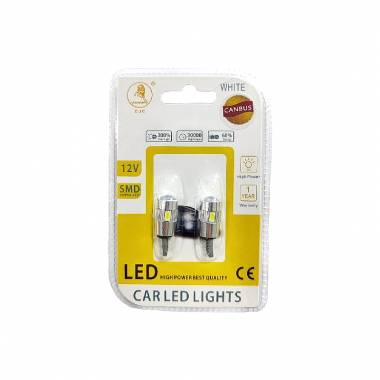 EJC Λάμπες Αυτοκινήτου Canbus T10-5630-6SMD LED 12v 2τμχ ψυχρό φως - LED light