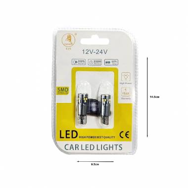 EJC Λάμπες Αυτοκινήτου T10-2016-18SMD 12v 2τμχ ψυχρό φως - LED light