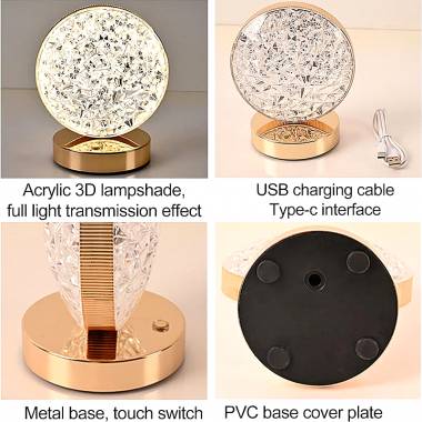 Επιτραπέζιο Φωτιστικό με USB 700K-6500K - USB Highlight three gear lamp Model:8210