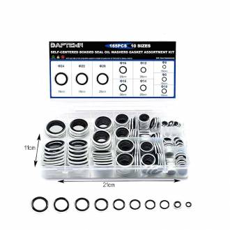 Σετ Τσιμούχες Στεγάνωσης 165τμχ φ6 - φ24 - Self-Centered Bonded Seal Oil Washers Gasket Assortment Kit