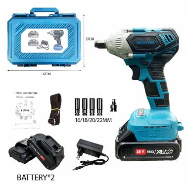 Brushless Κρουστικό κλειδί μπαταρίας με 2 Μπαταρίες 48W - Lithium Electric Tool