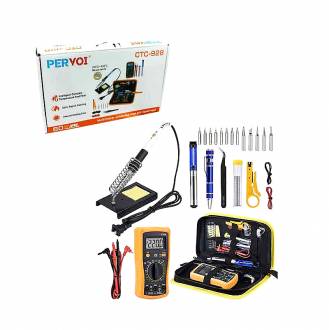 PerVoi Σετ Κόλλησης Σταθμός Κόλλησης Ρεύματος 60W με Ρύθμιση Θερμοκρασίας CTC-928 - Multimeter soldering iron kit repair tool