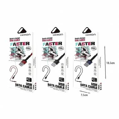 Treqa Καλώδιο φόρτισης USB Καλώδιο Type-C 2M CA-8563 - USB Cable Quick Charge