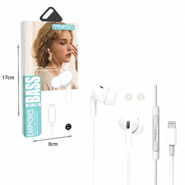 Treqa Ενσύρματα Ακουστικά EP-756 με Βύσμα Lightning - In-ear Handsfree Bass Earphones Lightning