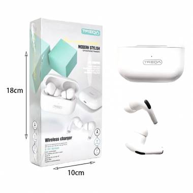 Treqa BT-300Pro Earbud Bluetooth Handsfree Ασύρματα Ακουστικά με Θήκη Φόρτισης - Wireless headset