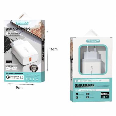 TREQA 18W γρήγορος φορτιστής κινητού 3.0A CH-641 – Fast charger