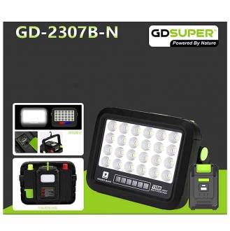 GDSuper Ηλιακό Πακέτο Φωτισμού Προβολέας / Power Bank 300W GD-2308B-N