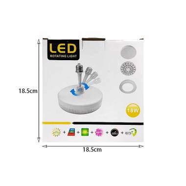 LED φωτιστικό οροφής 18W Φ230 6500Κ Ψυχρό φως Ε27 - LED Rotating Light