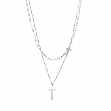 Γυναικείο Ατσάλινο Κολιέ Με Σταυρούς – Women’s Steel Necklace