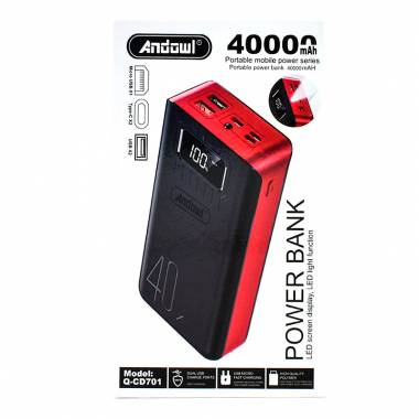 Andowl Q-CD701 Power Bank 40000mAh με 2 Θύρες USB - LED Screen Display Power Bank