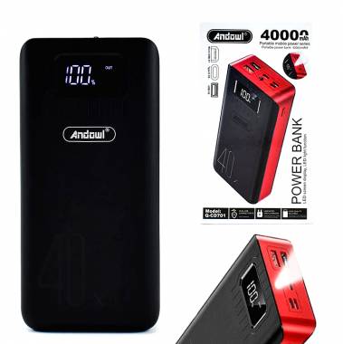 Andowl Q-CD701 Power Bank 40000mAh με 2 Θύρες USB - LED Screen Display Power Bank