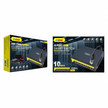 Andowl Q-JH07 Διακόπτης PoE δικτύου 10 θύρες 100Μ 100Mbps - 10 Port smart switch POE network cable powered