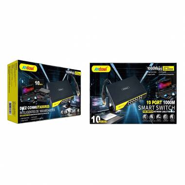 Andowl Q-JH08 Διακόπτης PoE δικτύου 10 θύρες 1000Μ - 10 Port smart switch POE network cable powered