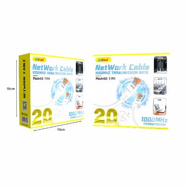 Andowl Καλώδιο δικτύου ethernet 20m 1000MHz U/UTP Cat.5e Q-T141 - Net Work Cable