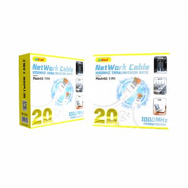 Andowl Καλώδιο δικτύου ethernet 20m 1000MHz U/UTP Cat.5e Q-T141 - Net Work Cable
