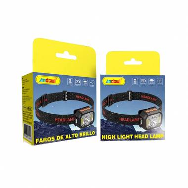 Andowl Επαναφορτιζόμενος Φακός Κεφαλής LED Αδιάβροχος με Μέγιστη Φωτεινότητα 750lm Q-TD209 - High Light Head Lamp