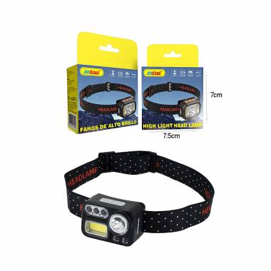 Andowl Επαναφορτιζόμενος Φακός Κεφαλής LED Αδιάβροχος με Μέγιστη Φωτεινότητα 750lm Q-TD209 - High Light Head Lamp