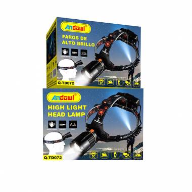 Andowl Επαναφορτιζόμενος φακός κεφαλής LED Q-TD072 - High Light Head Lamp