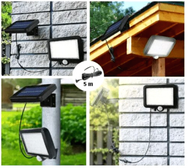 1+1 ΔΩΡΟ Ηλιακός Προβολέας Αδιάβροχος IP67 με Αισθητήρας Κίνησης 375w & 3 Λειτουργίες
