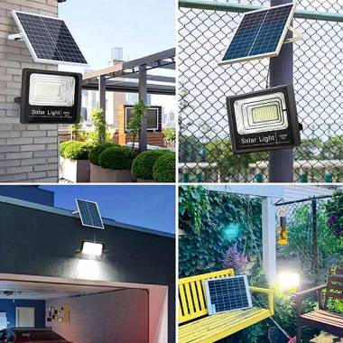 100W Ηλιακός Προβολέας Αδιάβροχος Rixme με Φωτοβολταϊκό Πάνελ & Τηλεκοντρόλ