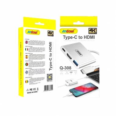 Andowl Type C to HDMI Αντάπτορας με πολλές Θύρες Q-308