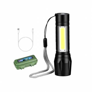 Μίνι Φακός Επαναφορτιζόμενος LED Τσέπης USB Charge 9cm - Small Flashlight