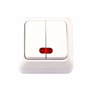 SONGRUI Διακόπτης Διπλός με Φωτάκι - ELECTRICAL WALL SWITCH