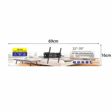 Βάση Τηλεόρασης Τοίχου έως 70″ και 80kg – FD-K6