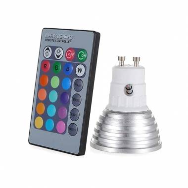 Πολύχρωμη Λάμπα LED RGB GU10 με Τηλεχειριστήριο - Remote control LED colorful lamp