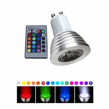 Πολύχρωμη Λάμπα LED RGB GU10 με Τηλεχειριστήριο - Remote control LED colorful lamp