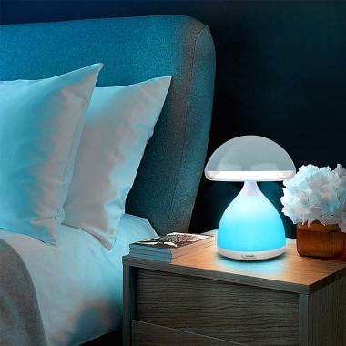 LED Επαναφορτιζόμενο πολύχρωμο φωτιστικό πορτατίφ αφής - LEDColorful Mushroom Lamp