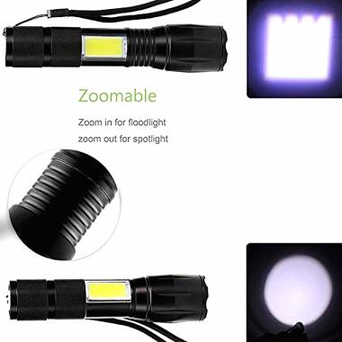 Επαναφορτιζόμενος Φακός LED - COB light flashlight