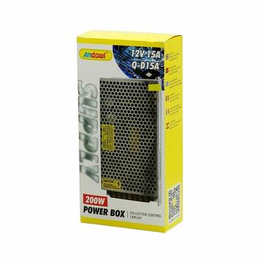 Andowl Τροφοδοτικό LED Ισχύος 200W με Τάση Εξόδου 12V Q-D15A - Power Box