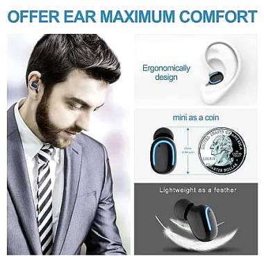 Andowl bluetooth ακουστικό με φόρτιστή ηλίου Q-B02 - Andowl super mini wireless headset solar charging case Q-B02