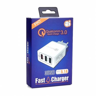 Qualcomm Φορτιστής 5.1A 3xUSB 3.0 – Fast Charger