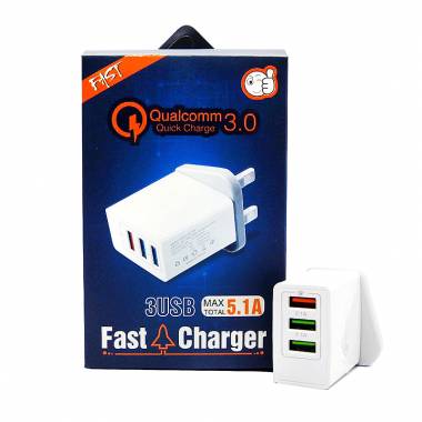 Qualcomm Φορτιστής 5.1A 3xUSB 3.0 – Fast Charger