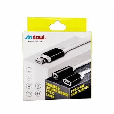 Andowl Q-A186 Μετατροπέας USB-C male σε 3.5mm / USB-C female