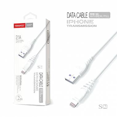 Tranyoo Καλώδιο Δεδομένων Γρήγορης Φόρτισης IPhone 2.1A 2m S2-I Anti-Break/Pull - Fast data cable Android