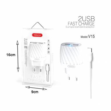TRANYOO γρήγορος φορτιστής type-C 2USB V15 – Fast charger