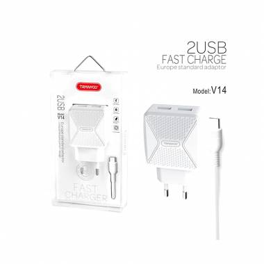 TRANYOO 5V γρήγορος φορτιστής 2USB 2.4A V14 – Fast charger