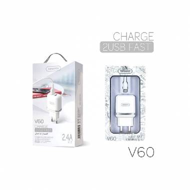 Tranyoo Φορτιστής με καλώδιο micro 2USB V60 2.4A – Charger 2USB Fast