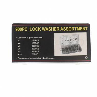 Ροδέλες αλουμινίου 900τμχ - 900pcs Lock washer assortment