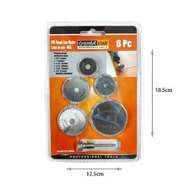 Uruisi Σετ δισκάκια κοπής 6τμχ - HSS Round saw blades