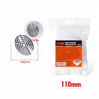 KMT Καπάκι εξαερισμού Ø110mm σε χρώμα λευκό - Plastic ventilation grille