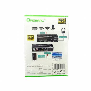 Qiaoyang HDTV switch Διακόπτης 2x1 HDMI με ήχο QA-HD152