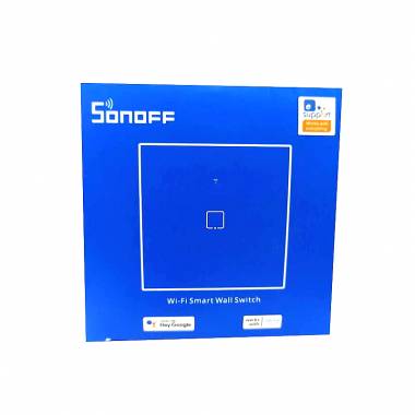 Sonoff TX T0 Χωνευτός Διακόπτης Τοίχου Wi-Fi για Έλεγχο Φωτισμού με Πλαίσιο και Ένα Πλήκτρο Αφής Φωτιζόμενος Λευκός – Google Home, Alexa