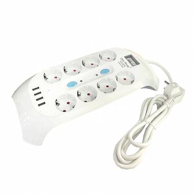 Qiao Sheng  Πολύμπριζο 8 Θέσεων 10Α/250V-2500W 2m NO:3278 - Smart power 8 power socket