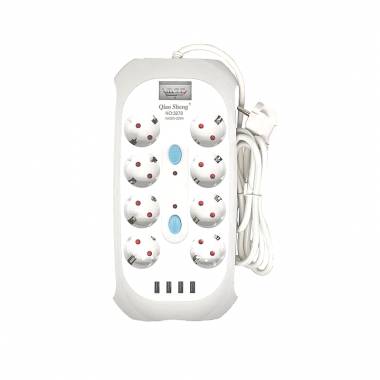 Qiao Sheng  Πολύμπριζο 8 Θέσεων 10Α/250V-2500W 2m NO:3278 - Smart power 8 power socket